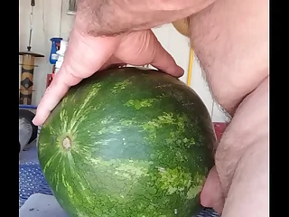 Fucking a watermelon